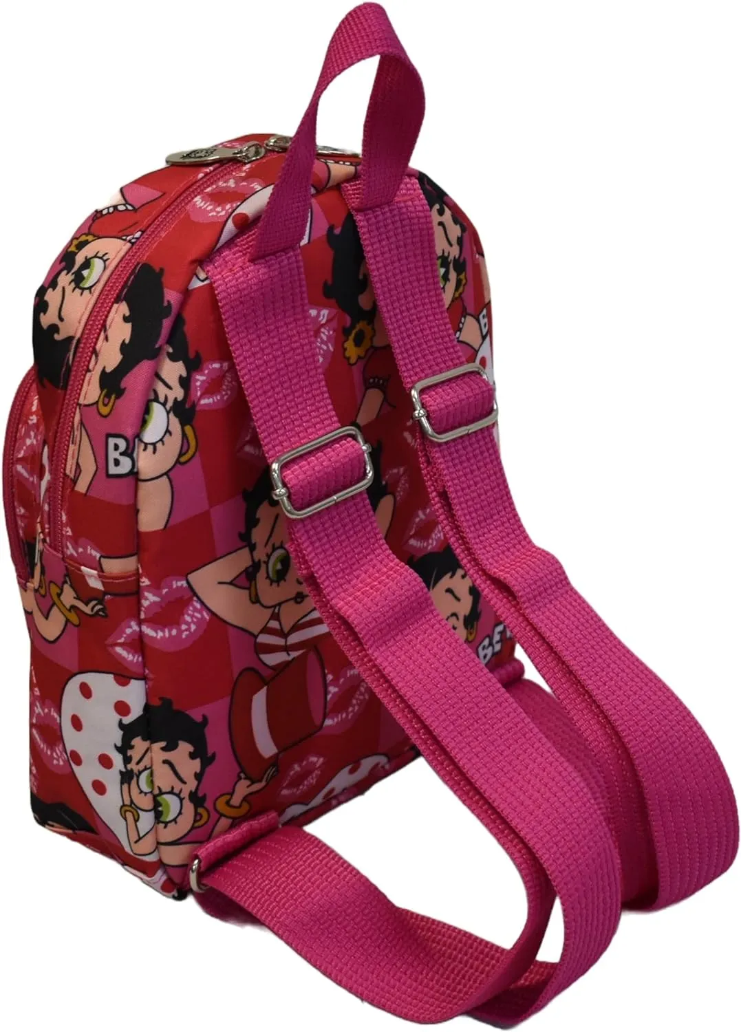Betty Boop Canvas School mini Backpack Book Pink red Sport Pockets