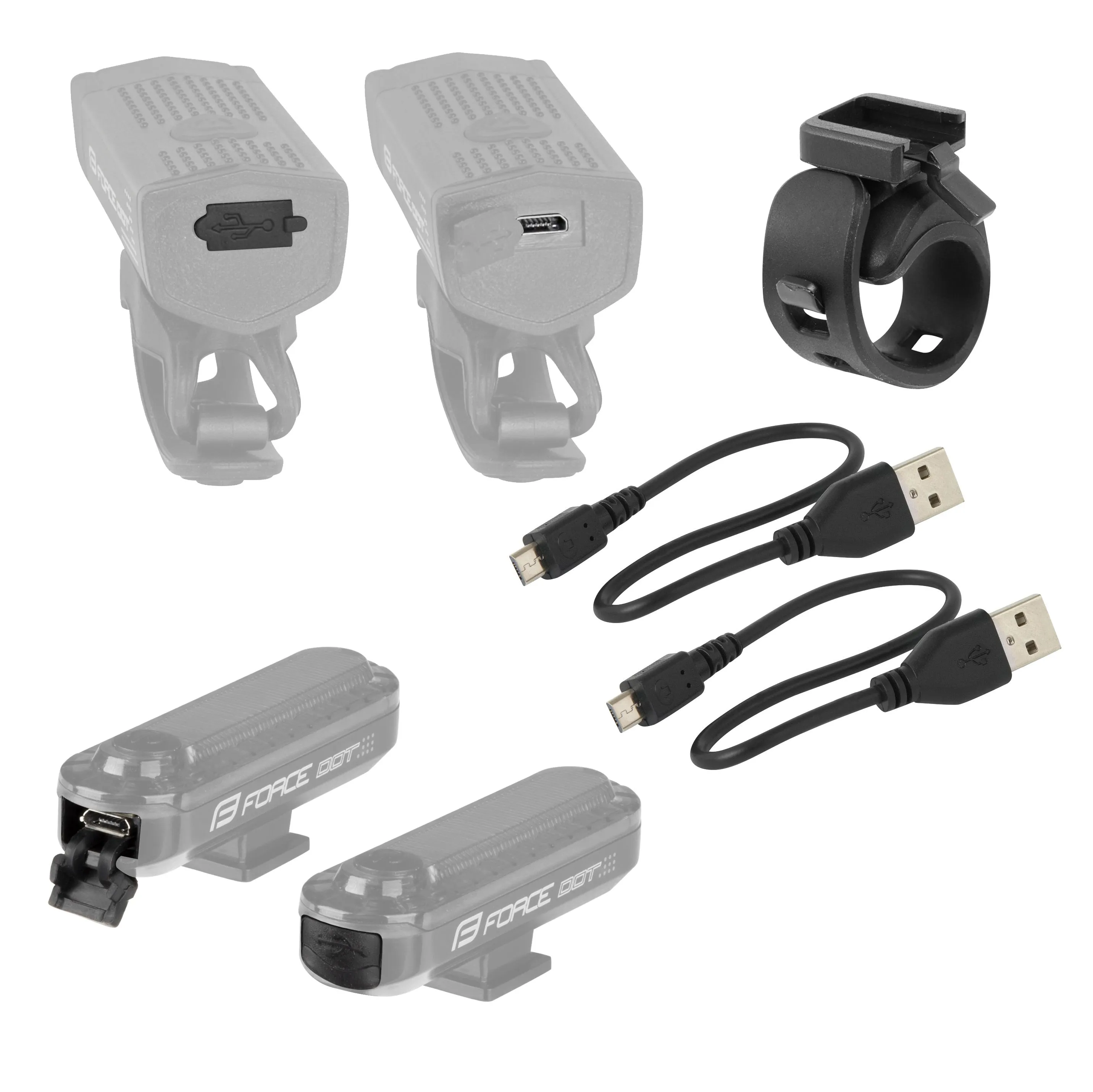 Bforce light set FORCE USB DOT front rear Bicycle Light