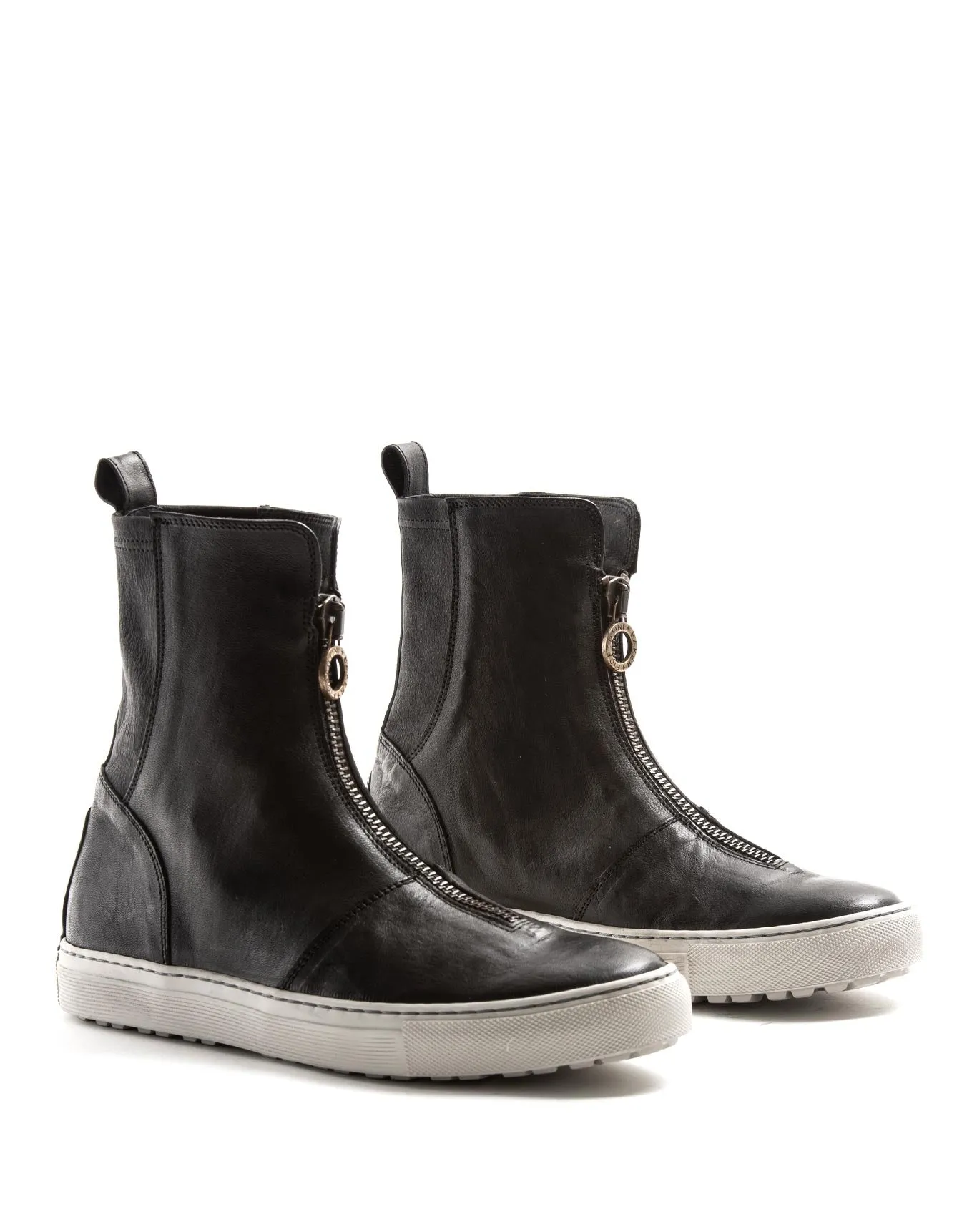 BIZ Black Leather Sneaker Boots