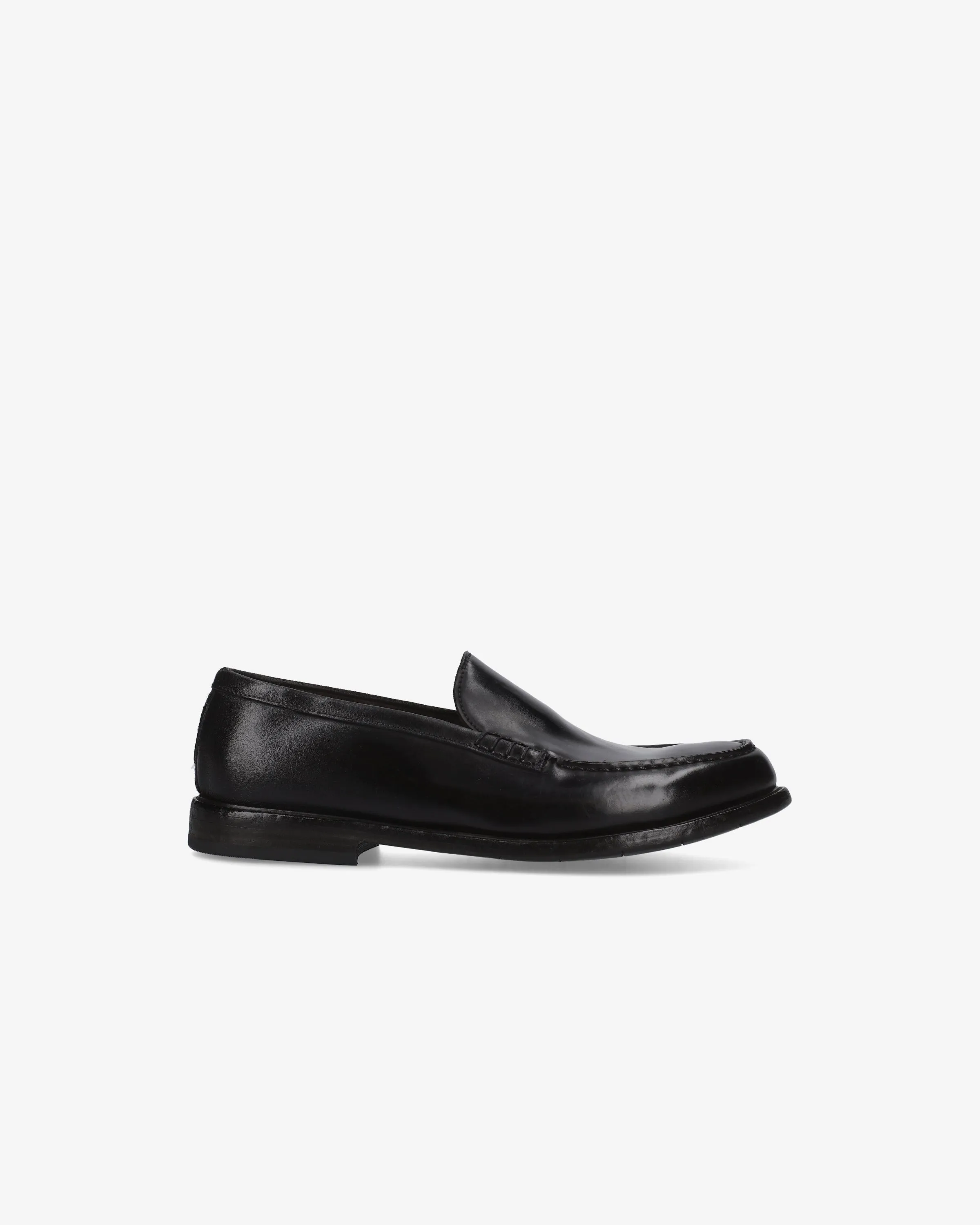 Black Horse Leather Loafer with Leather Sole