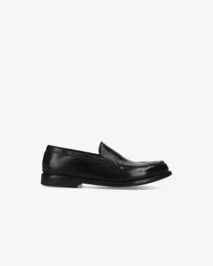 Black Horse Leather Loafer with Leather Sole