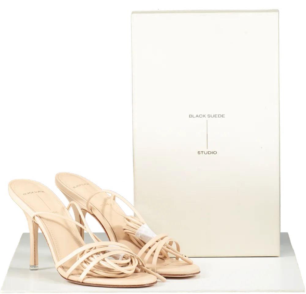 Black Suede Studio Pink Leandra Blush Leather Heels UK 5 EU 38 👠