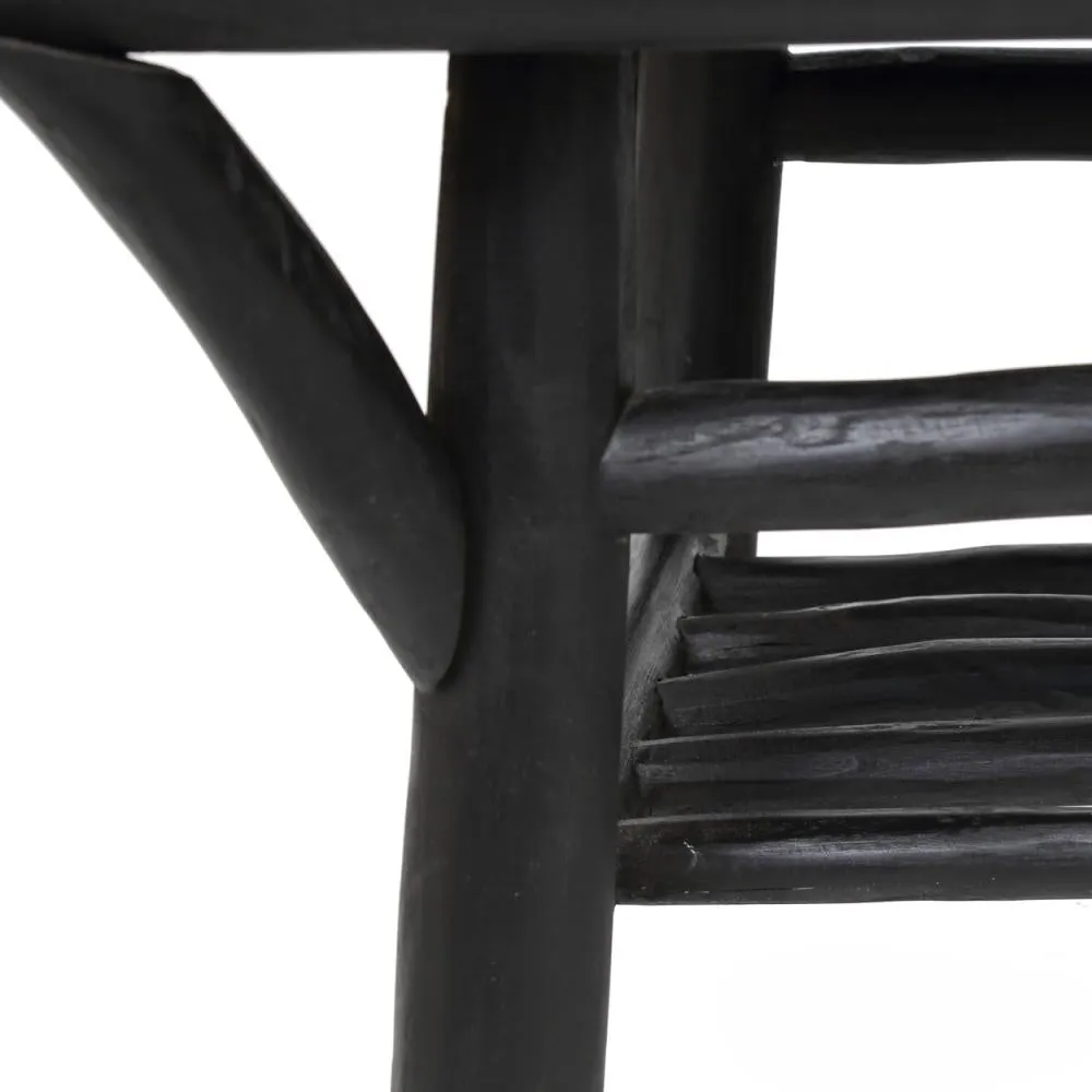Black Wood Teak Side Table by Bazar Bizar I Boho Decor I SPAFAIR