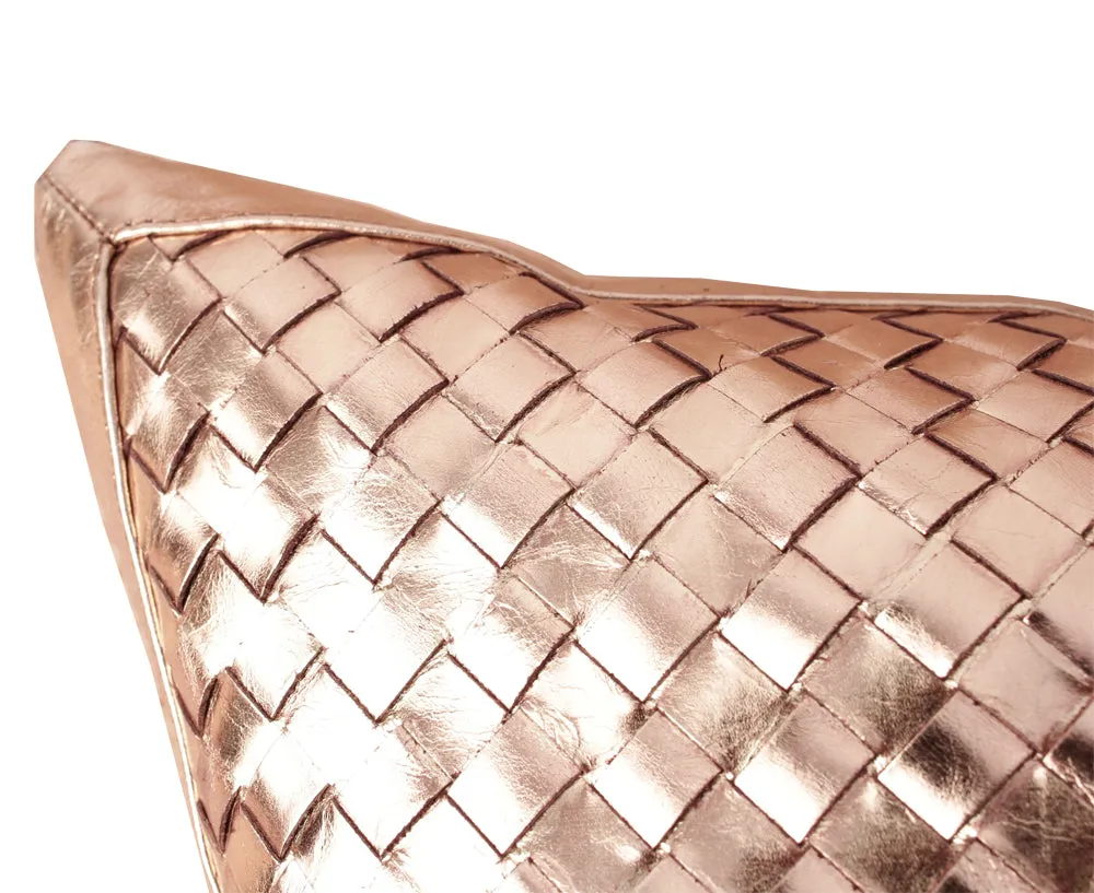 Bling Copper Gold Leather Pillow
