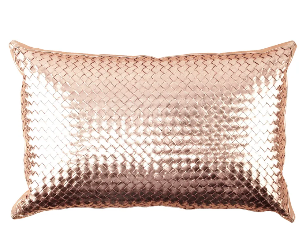 Bling Copper Gold Leather Pillow