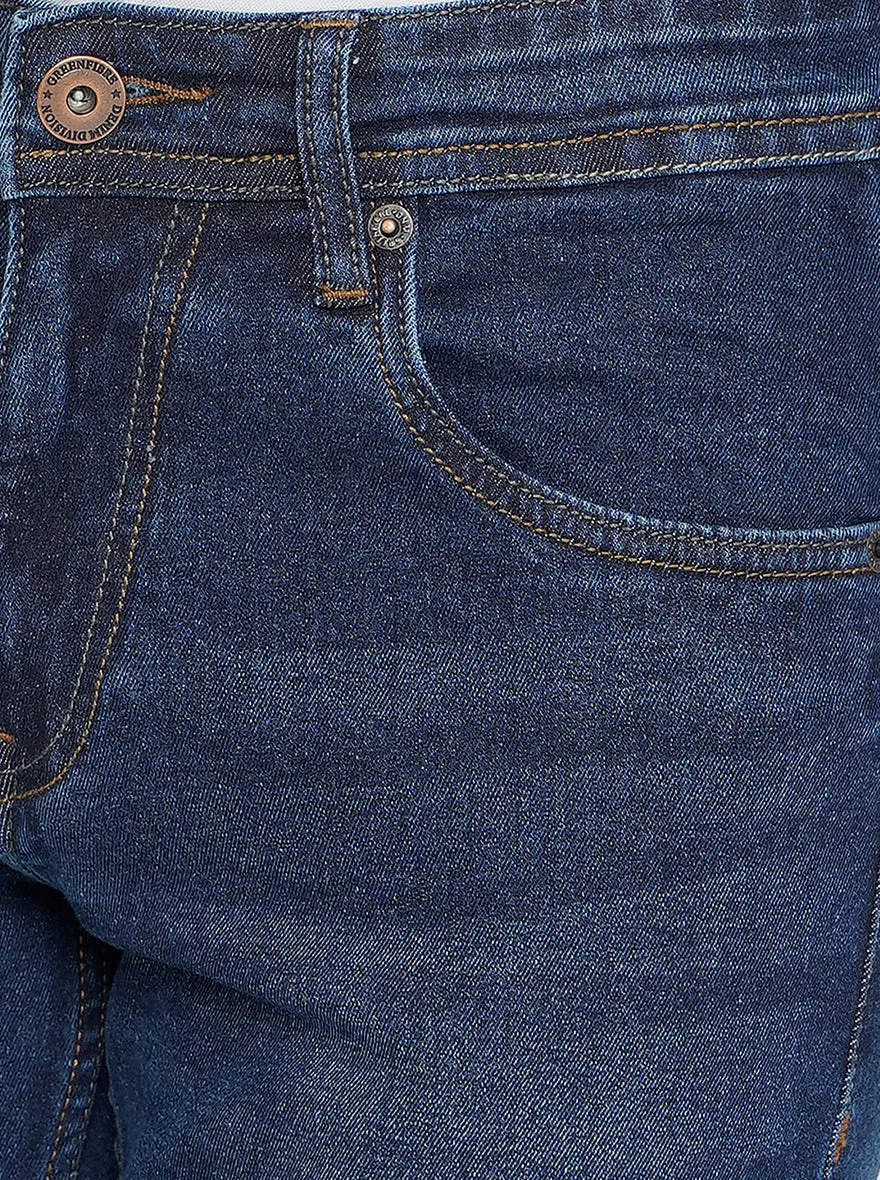 Blue Washed Narrow Fit Jeans | Greenfibre