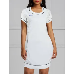 Body Contouring Half-Sleeve Long Polo Top - White