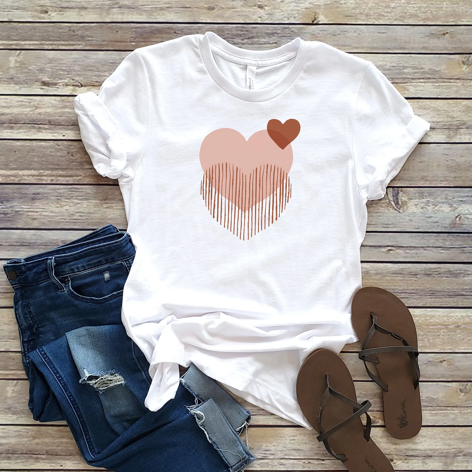 BOHO DOUBLE HEART TEE