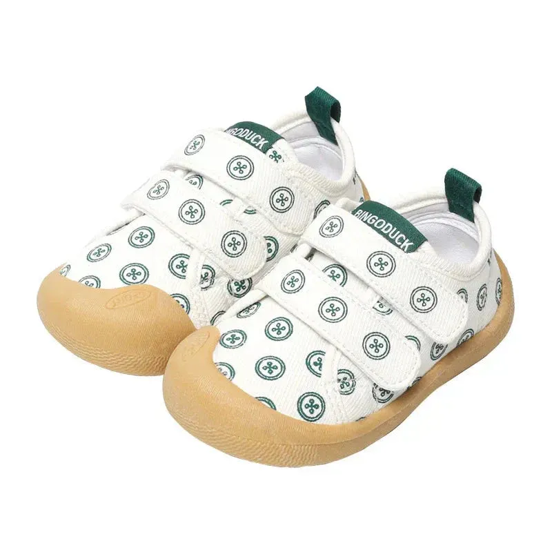 Breathable Material - Printed Shoes With Velcro Fastener For Children