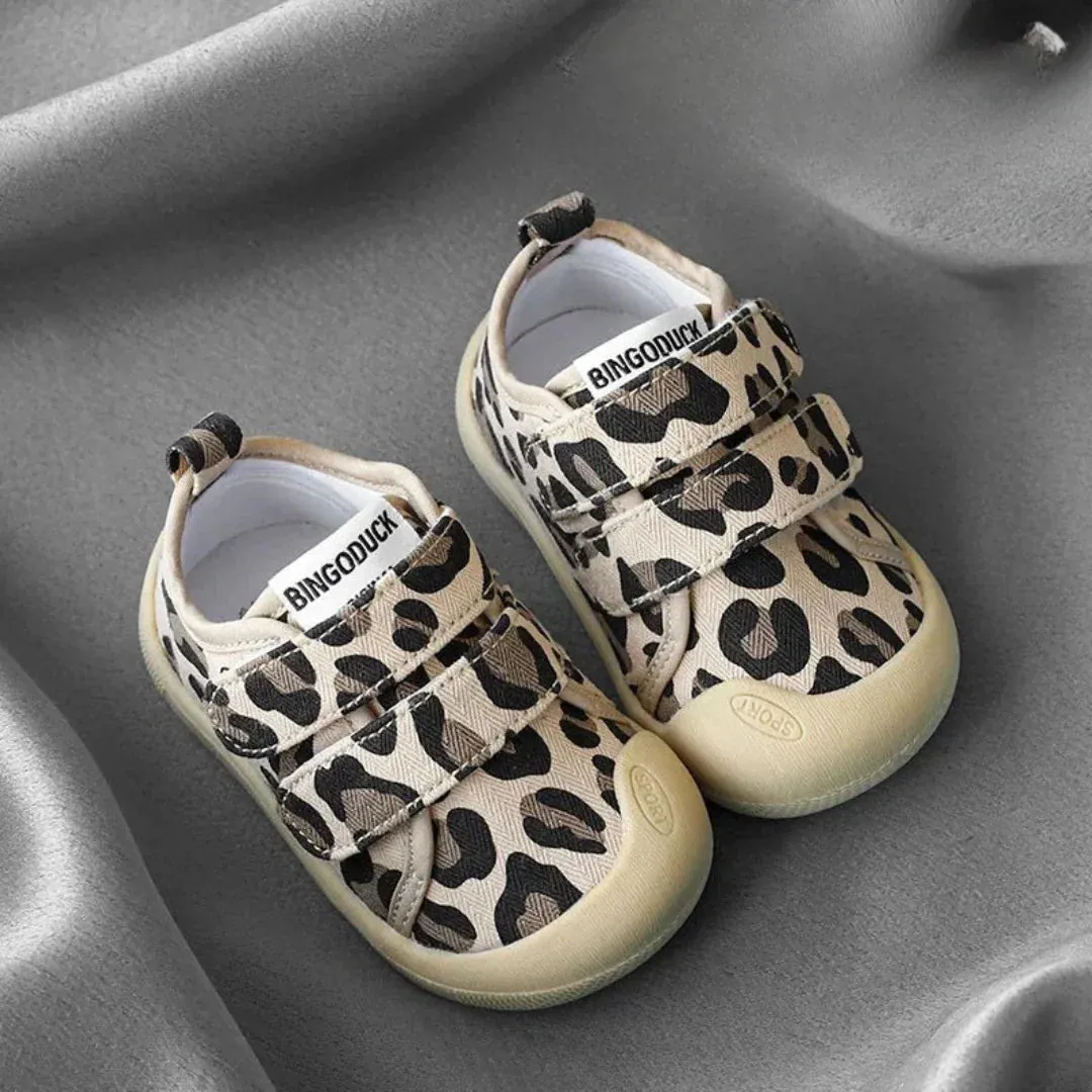 Breathable Material - Printed Shoes With Velcro Fastener For Children