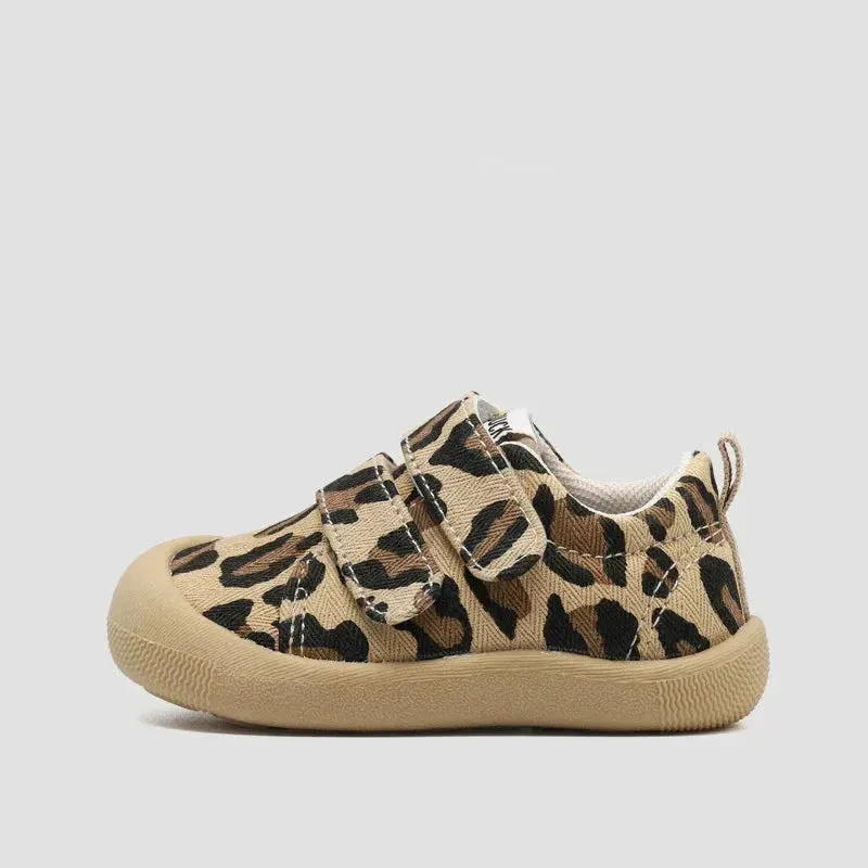 Breathable Material - Printed Shoes With Velcro Fastener For Children
