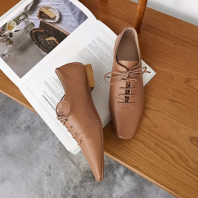 Brown Lace-up Oxford Shoes #001035