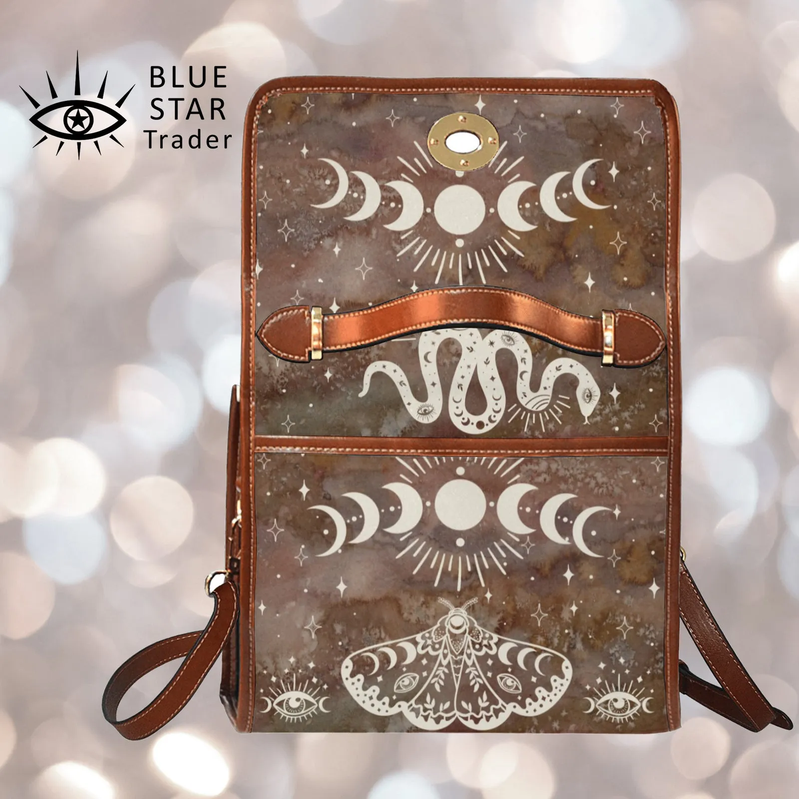 Brown Moth Snake Purse