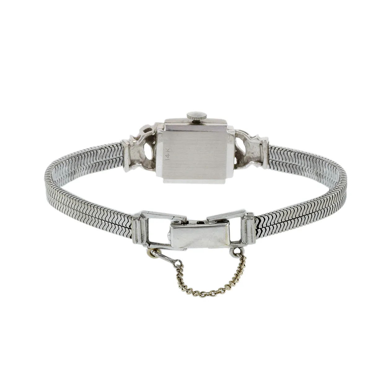 Bulova 1950's Ladies Diamond 14KT White Gold Cocktail Watch