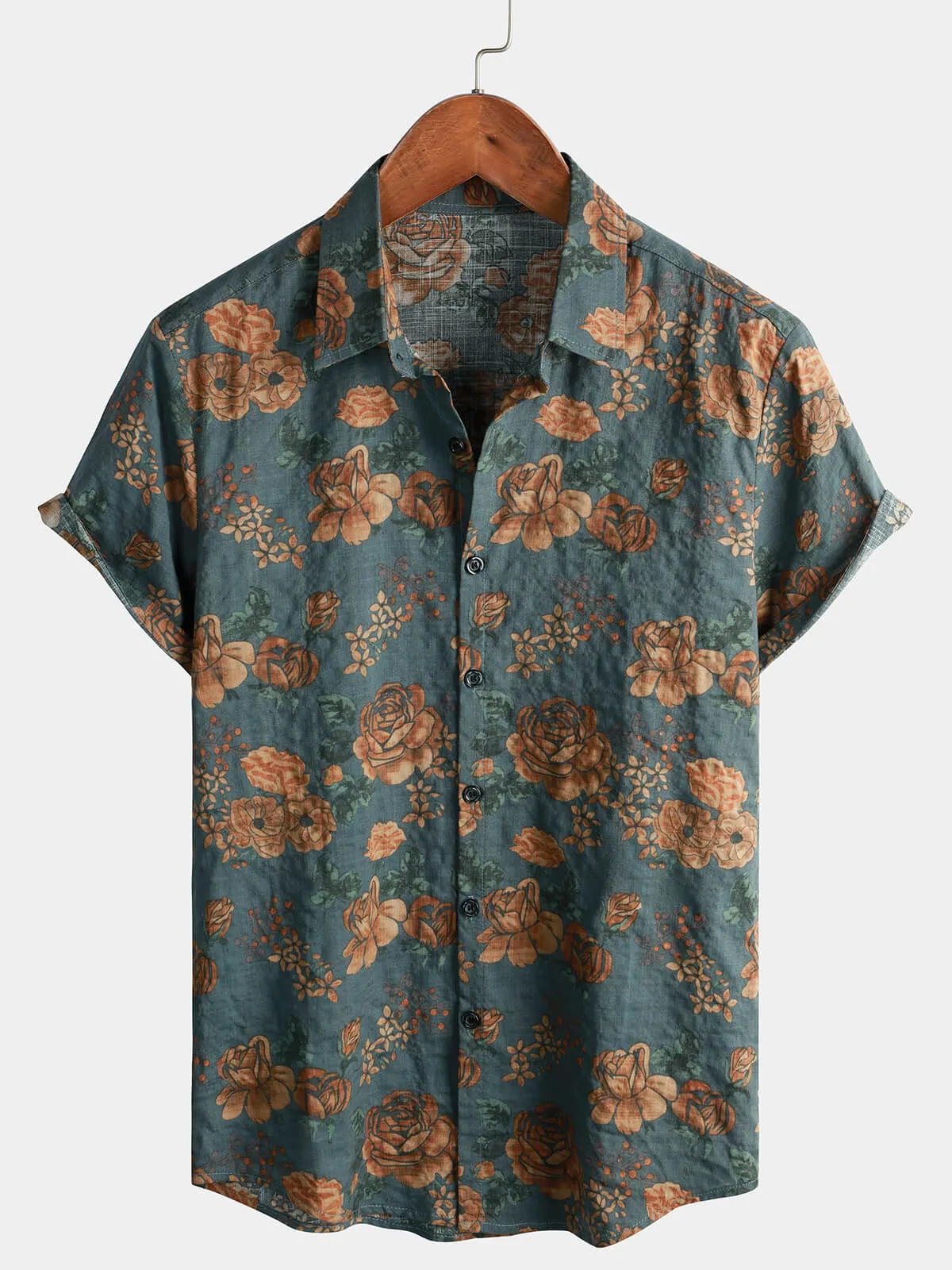 Bundle Of 2 | Men's Horse Print Cowboy Button Up Holiday Short Sleeve Shirts