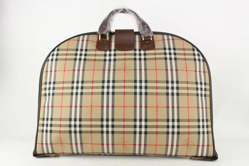 Burberrys Beige x Brown Nova Check Garment Bag 826bur74
