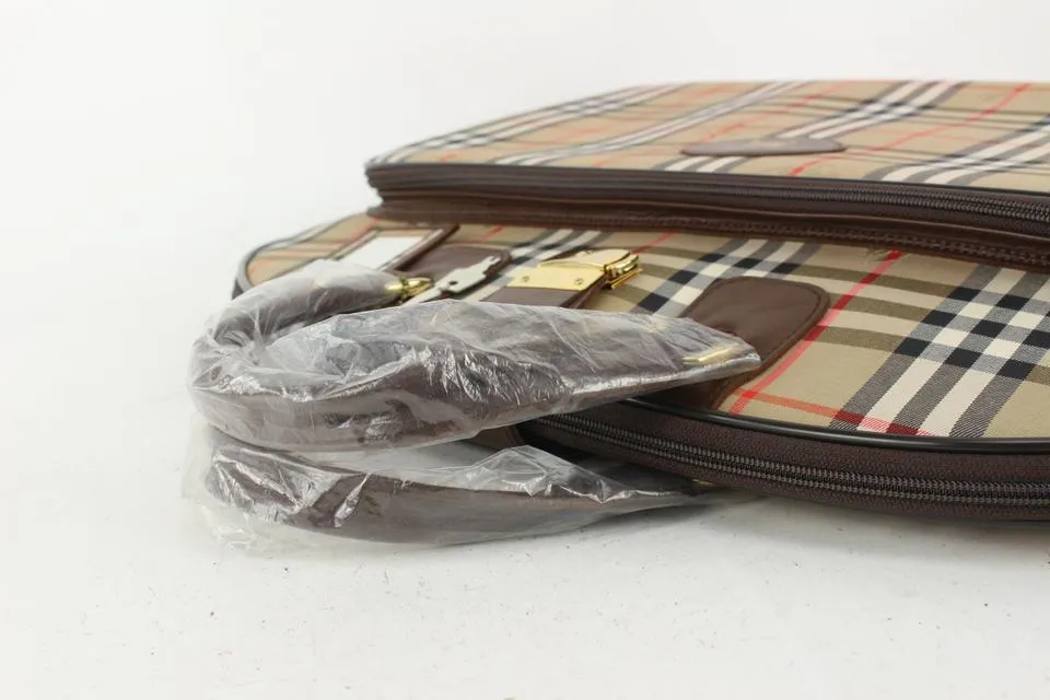 Burberrys Beige x Brown Nova Check Garment Bag 826bur74