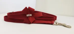 Burgundy Microsuede 1/2" x 4' Leash - N Bow