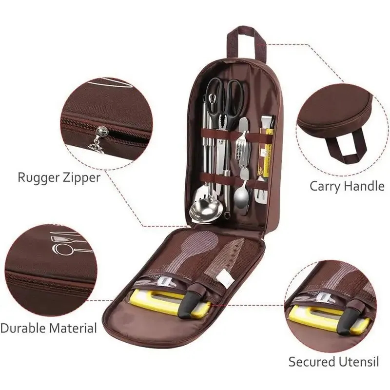 Camping Utensil Bag - Oxford Cloth, Waterproof, Multipurpose Storage