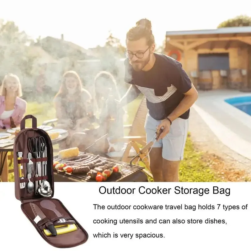 Camping Utensil Bag - Oxford Cloth, Waterproof, Multipurpose Storage