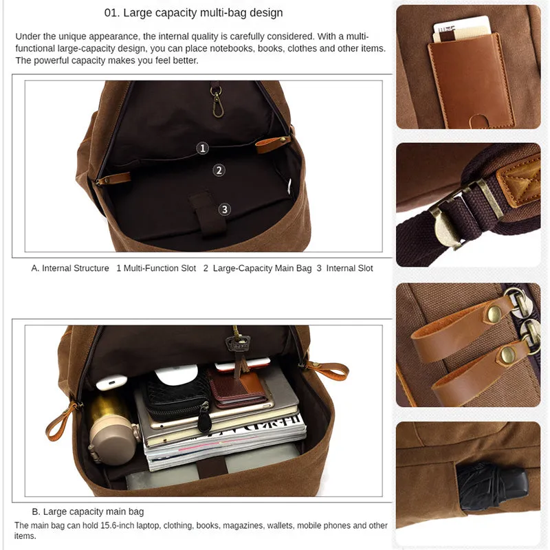 Canvas Backpack Teens School Bag