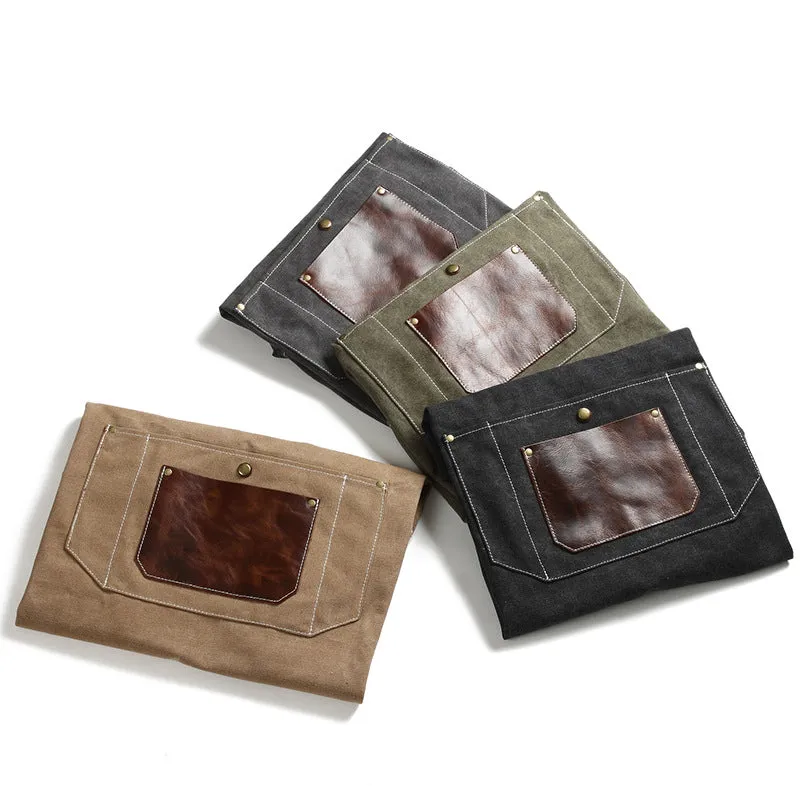 Canvas With Leather Shop Apron Durable Work Apron Craftsman Apron Studio Apron Unisex Apron Adjustable Apron FX888055
