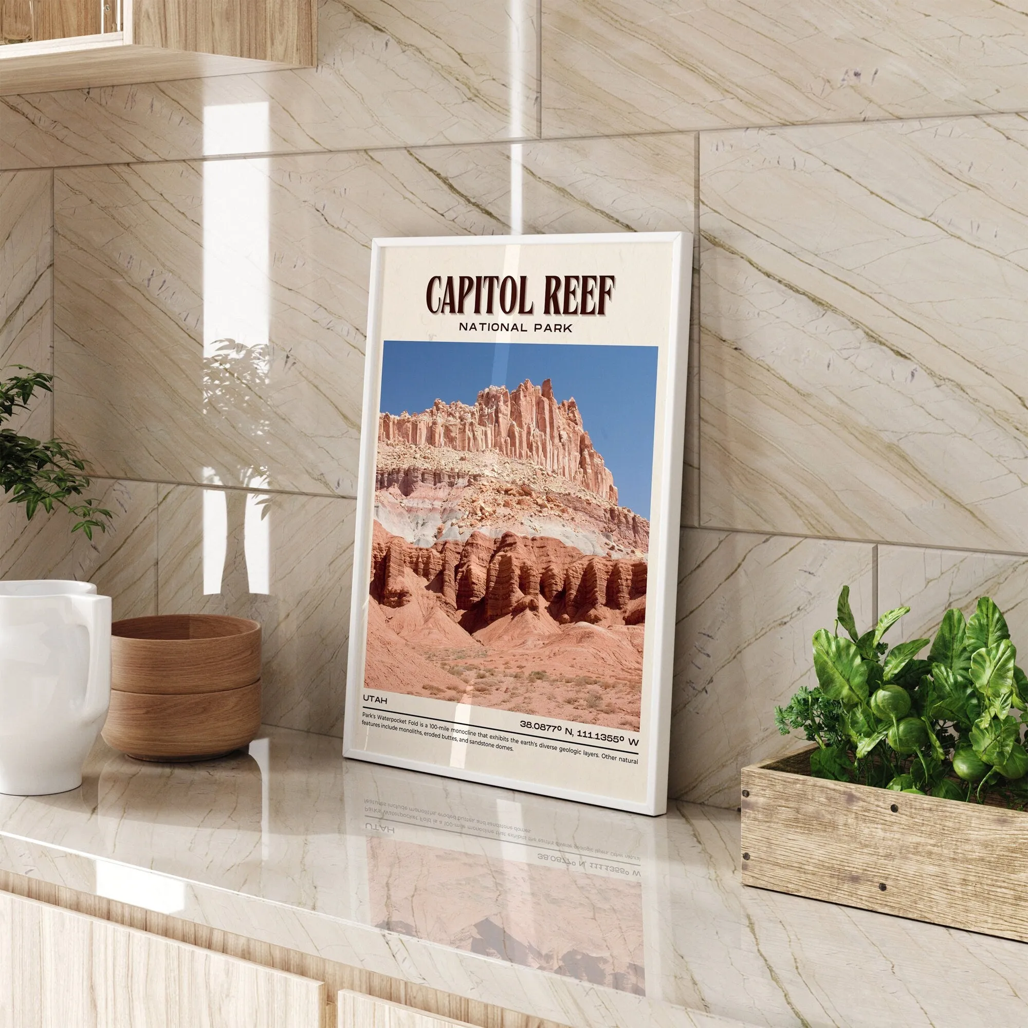 Capitol Reef National Park Vintage Wall Art, Utah, USA