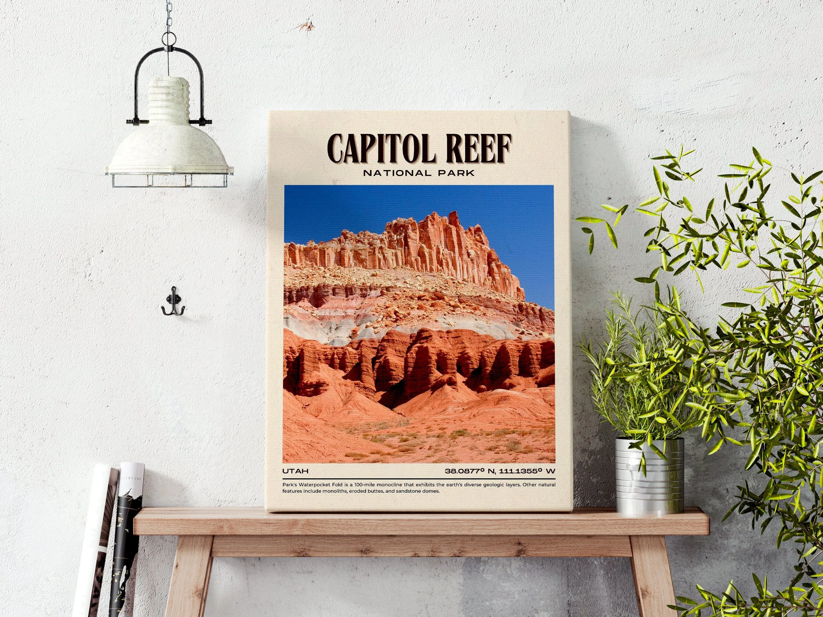 Capitol Reef National Park Vintage Wall Art, Utah, USA