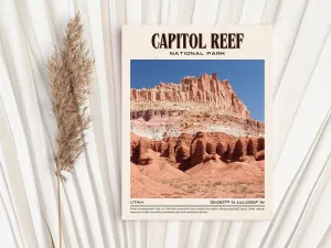 Capitol Reef National Park Vintage Wall Art, Utah, USA