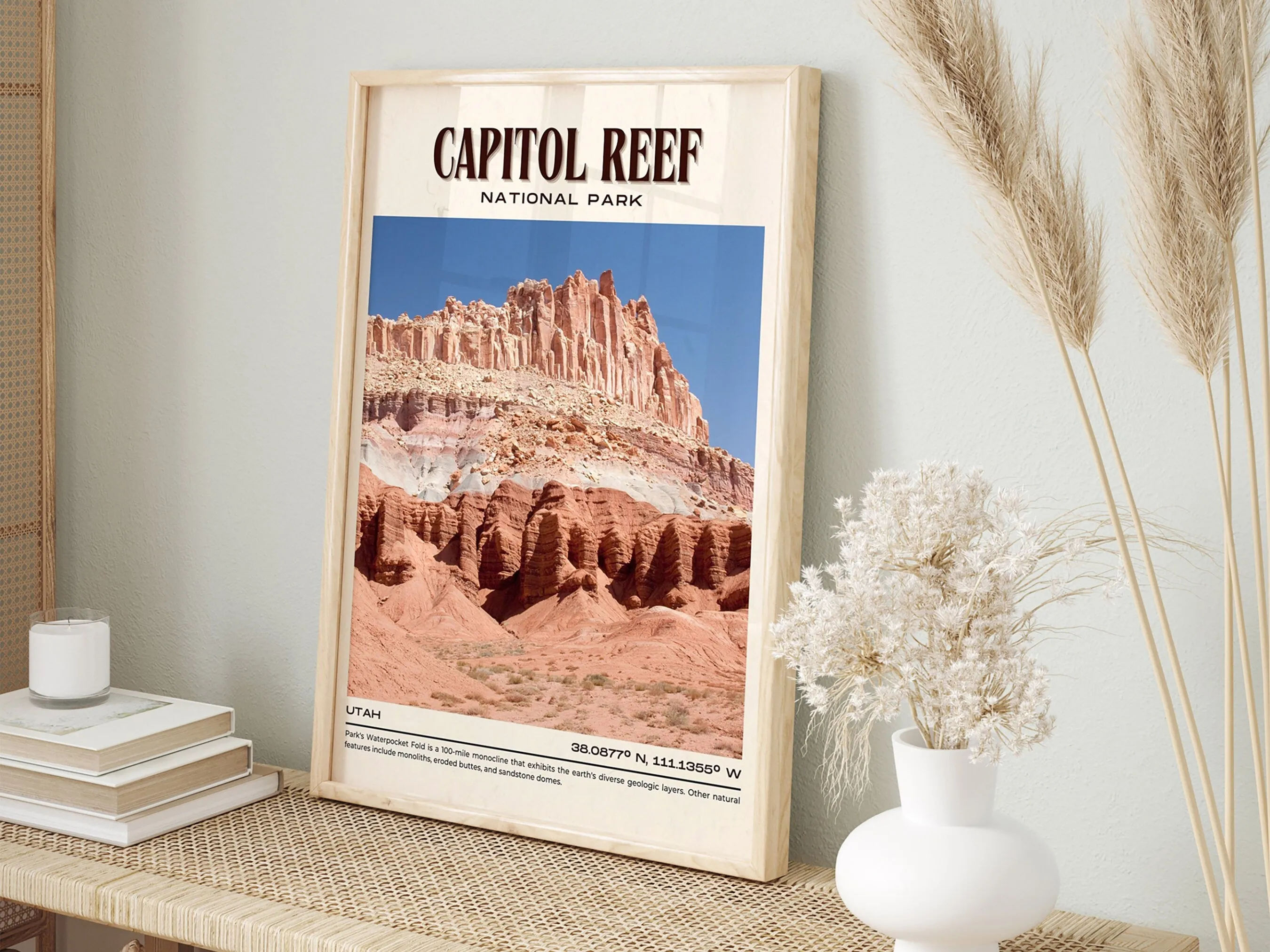 Capitol Reef National Park Vintage Wall Art, Utah, USA