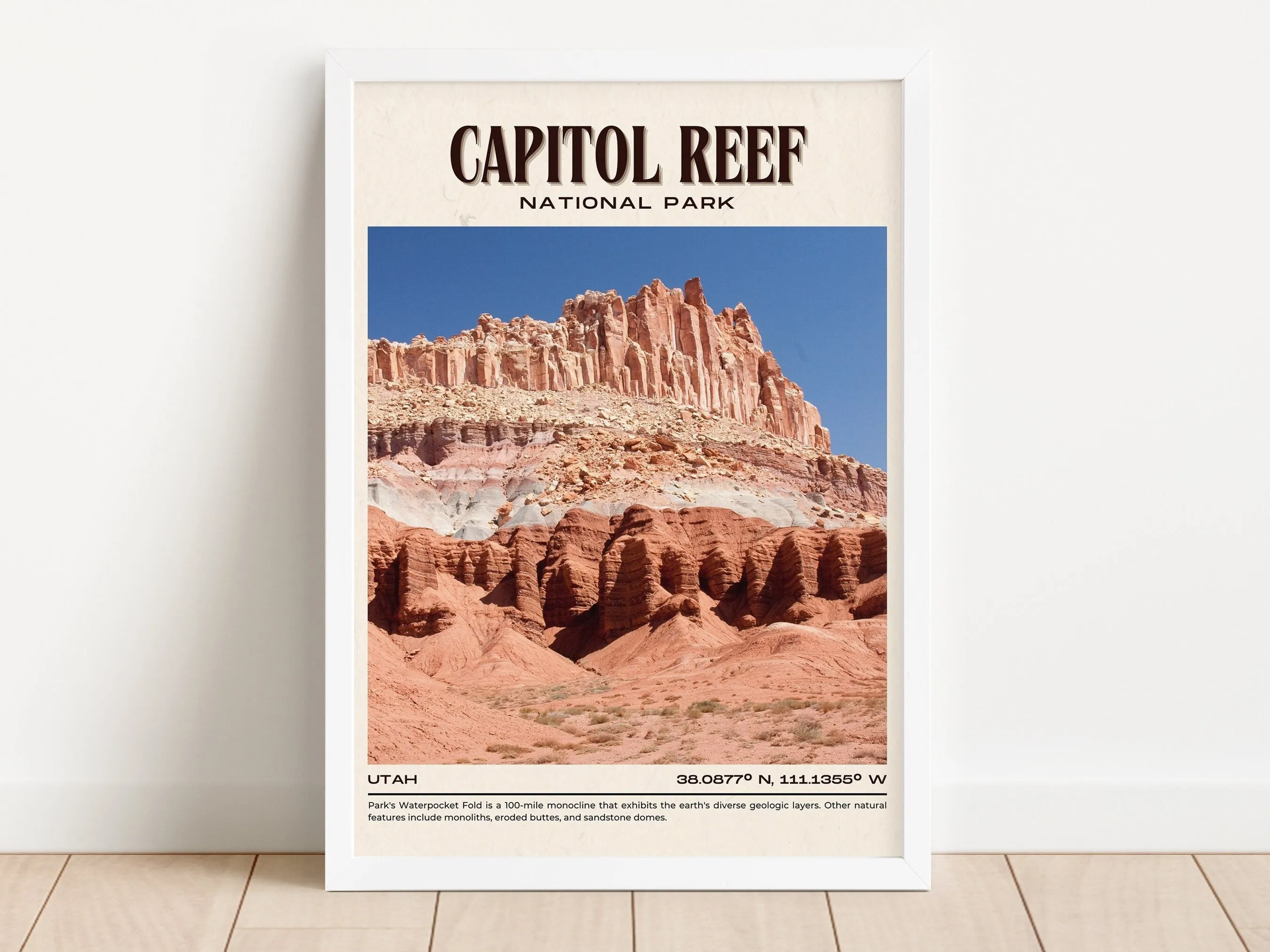 Capitol Reef National Park Vintage Wall Art, Utah, USA