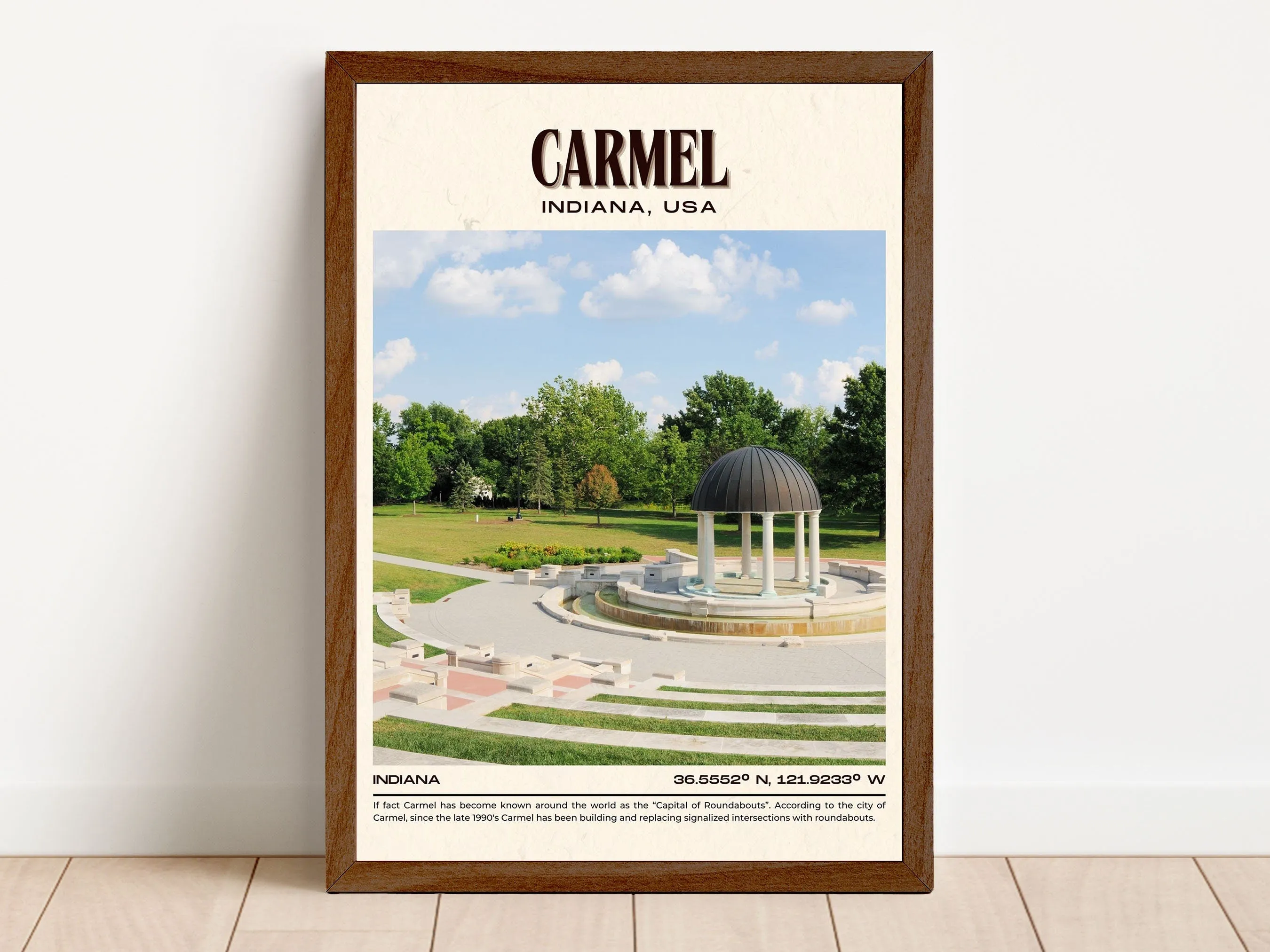 Carmel Vintage Wall Art, Indiana, USA
