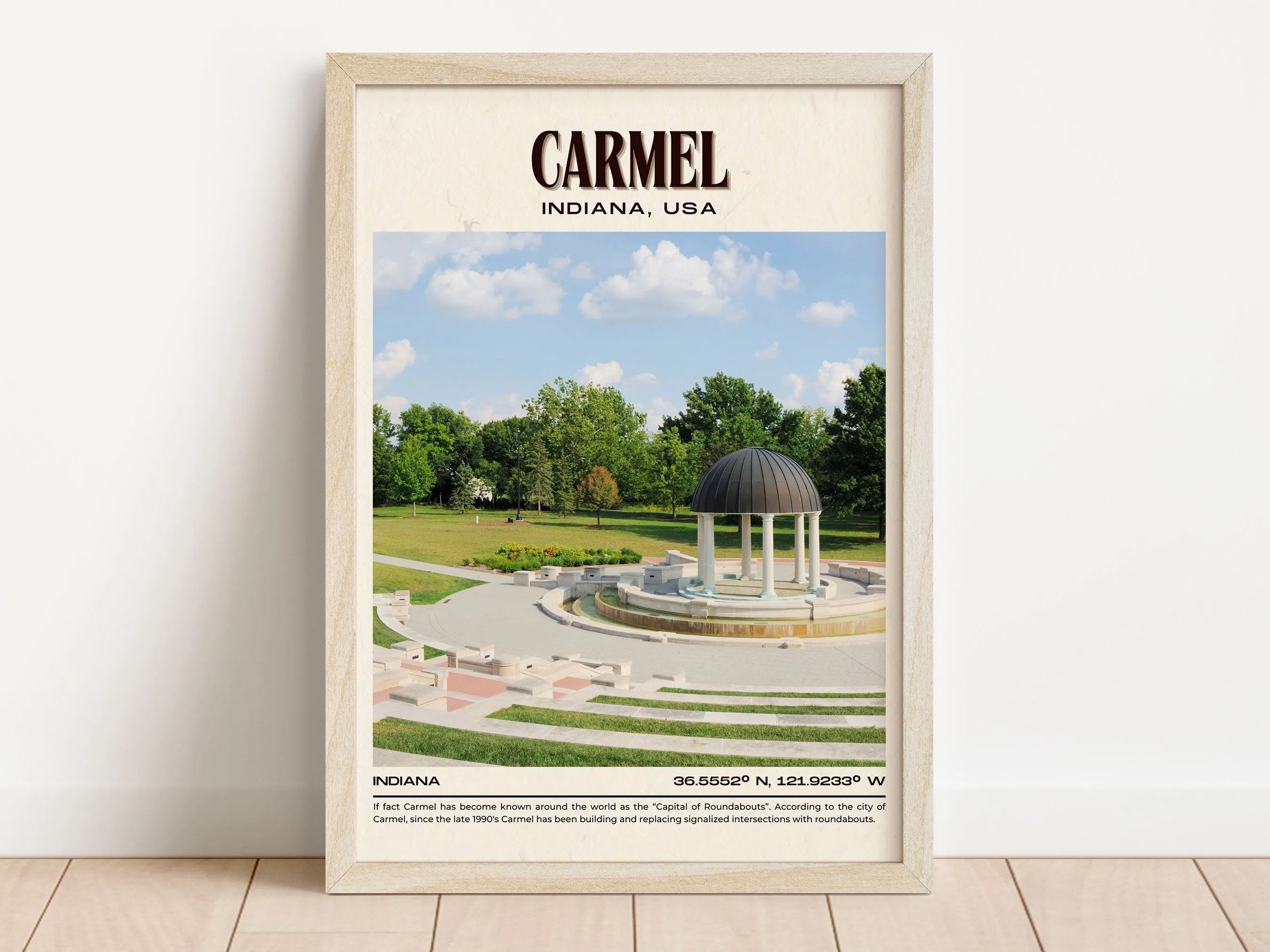 Carmel Vintage Wall Art, Indiana, USA