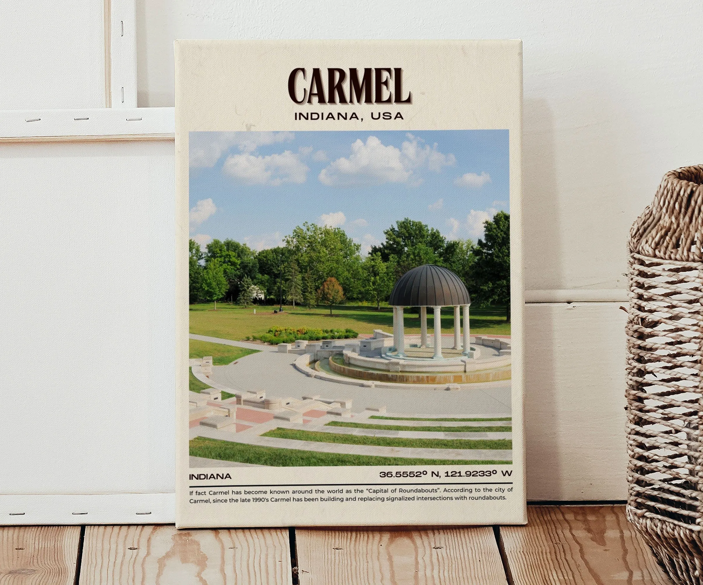Carmel Vintage Wall Art, Indiana, USA