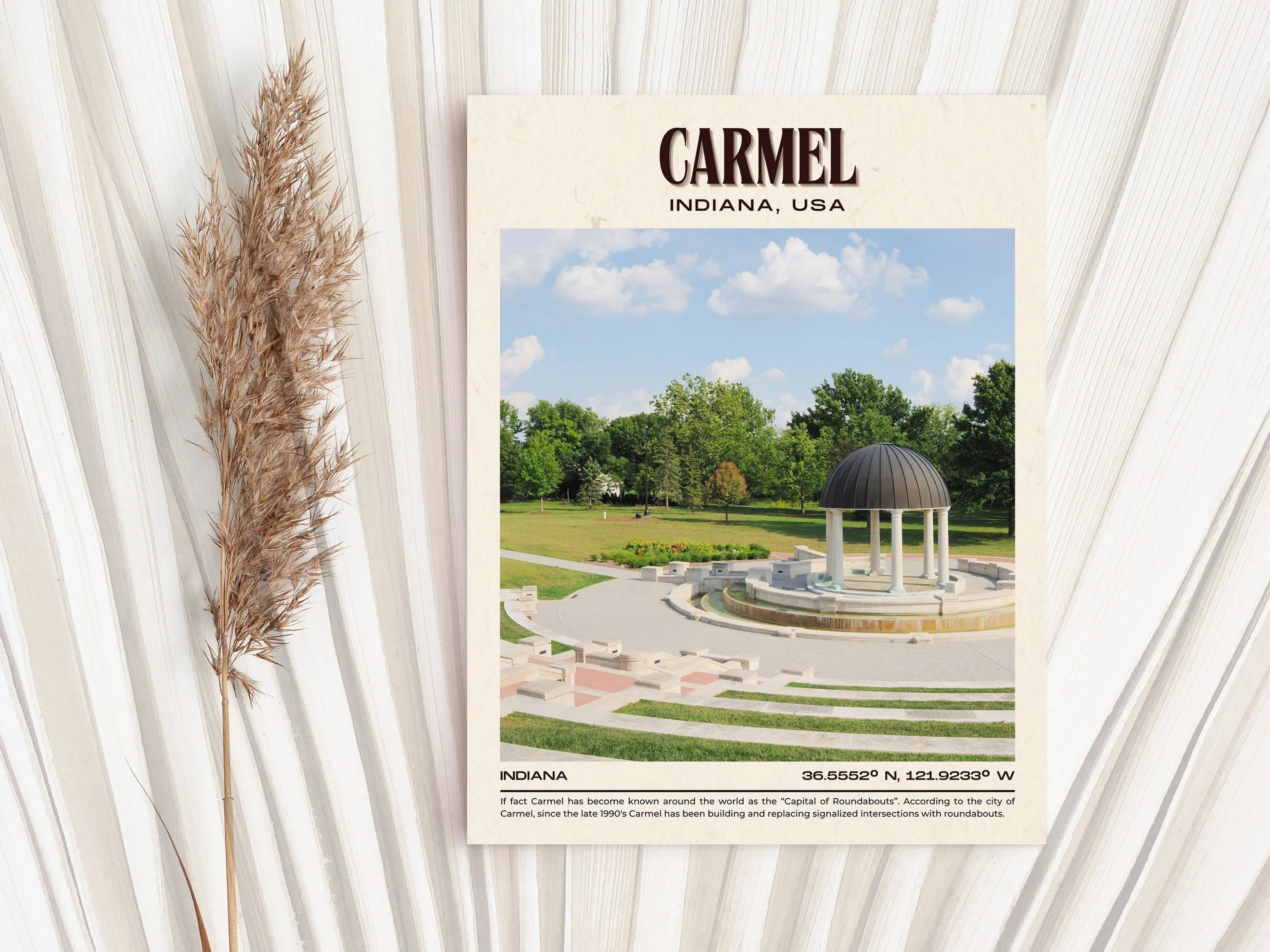 Carmel Vintage Wall Art, Indiana, USA