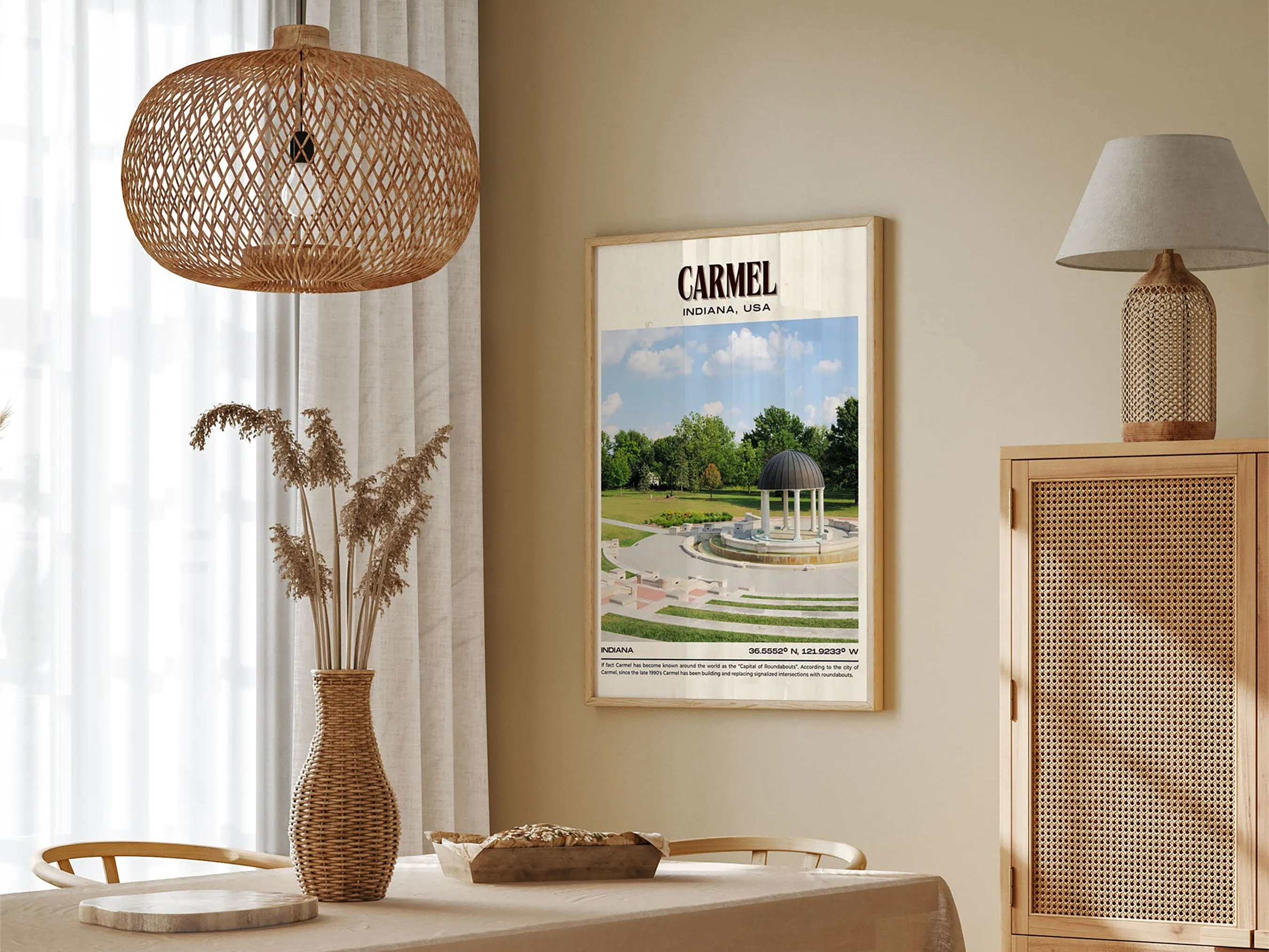 Carmel Vintage Wall Art, Indiana, USA