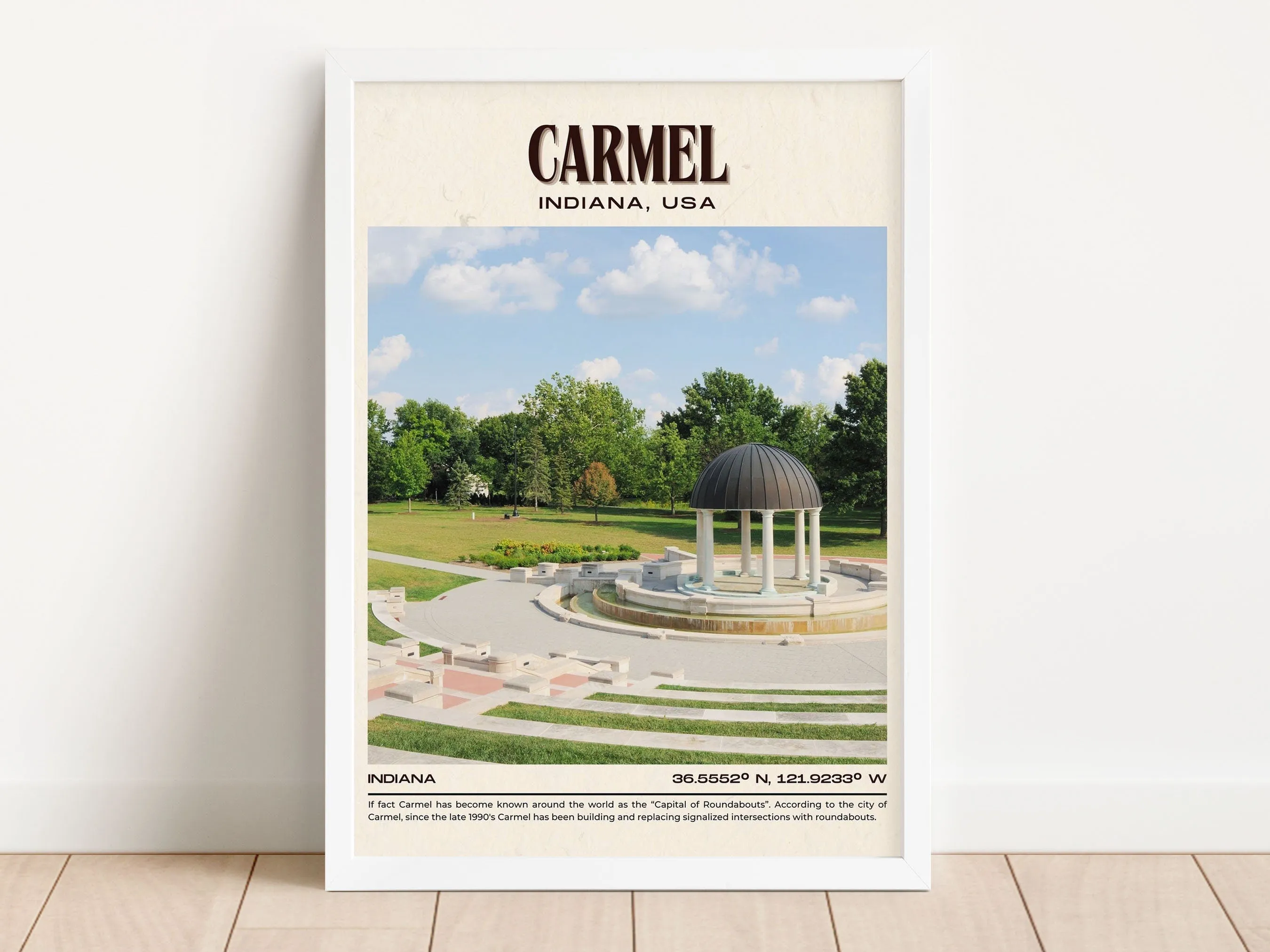 Carmel Vintage Wall Art, Indiana, USA