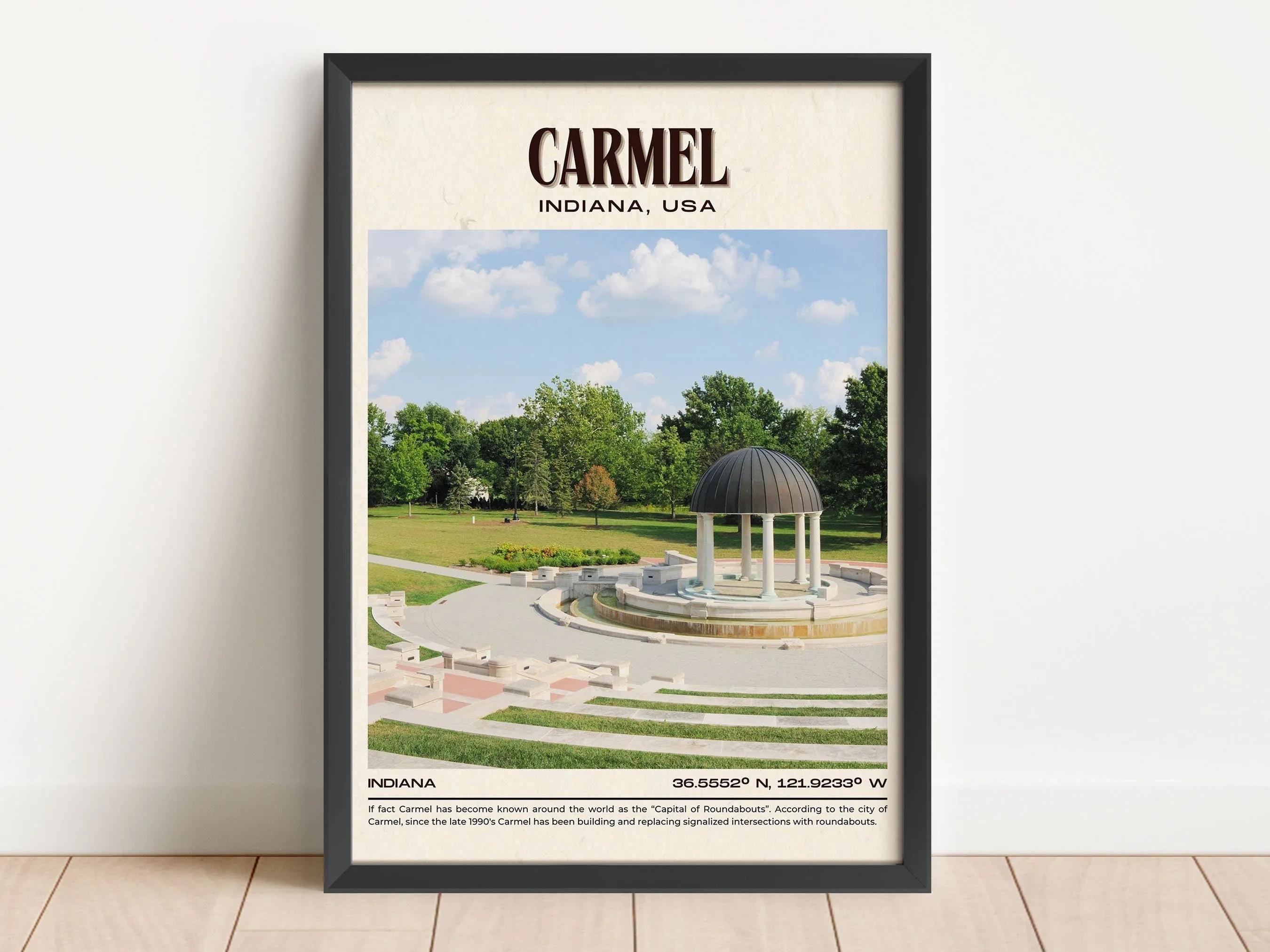 Carmel Vintage Wall Art, Indiana, USA
