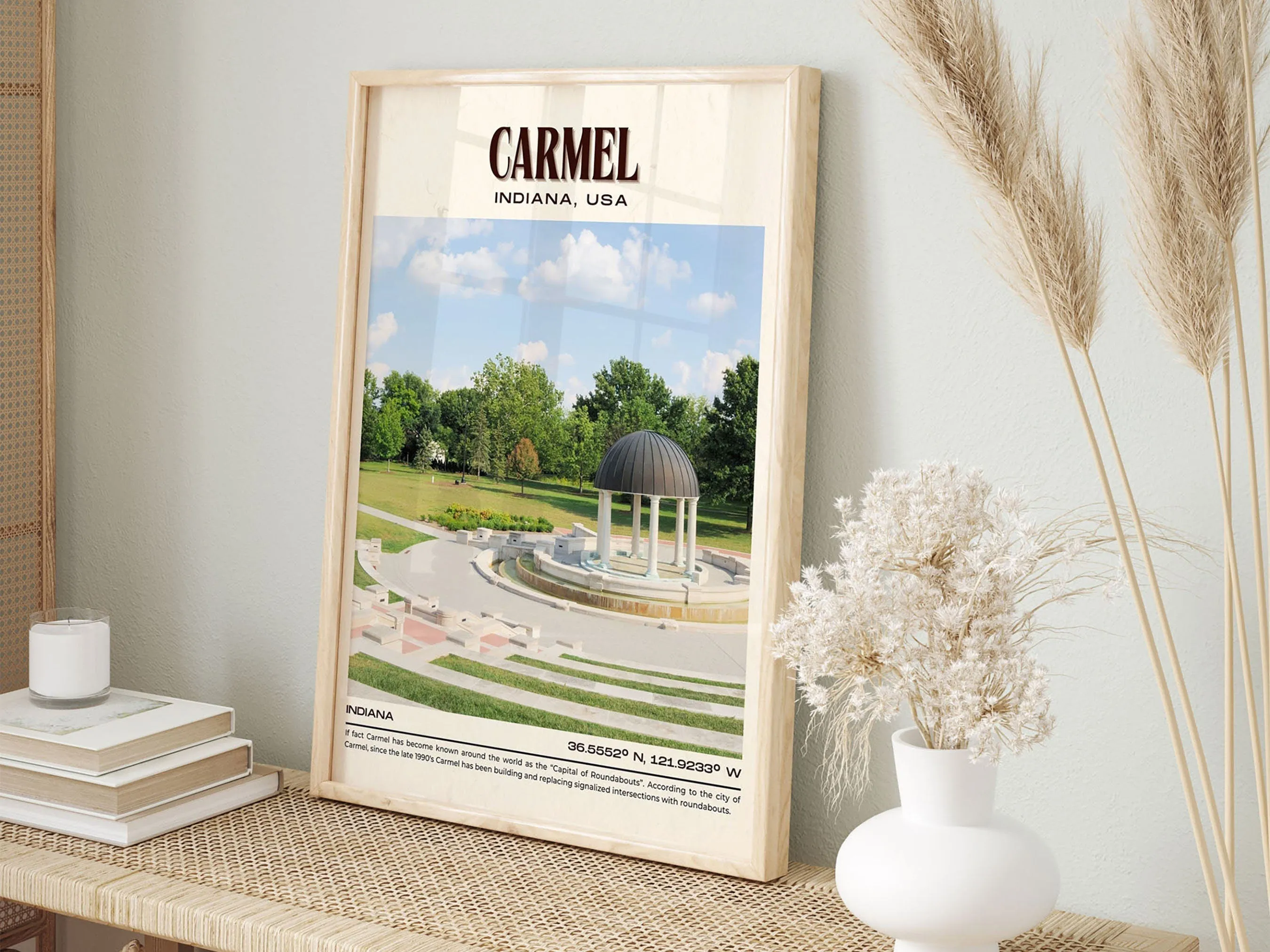 Carmel Vintage Wall Art, Indiana, USA