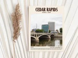 Cedar Rapids Vintage Wall Art, Iowa, USA