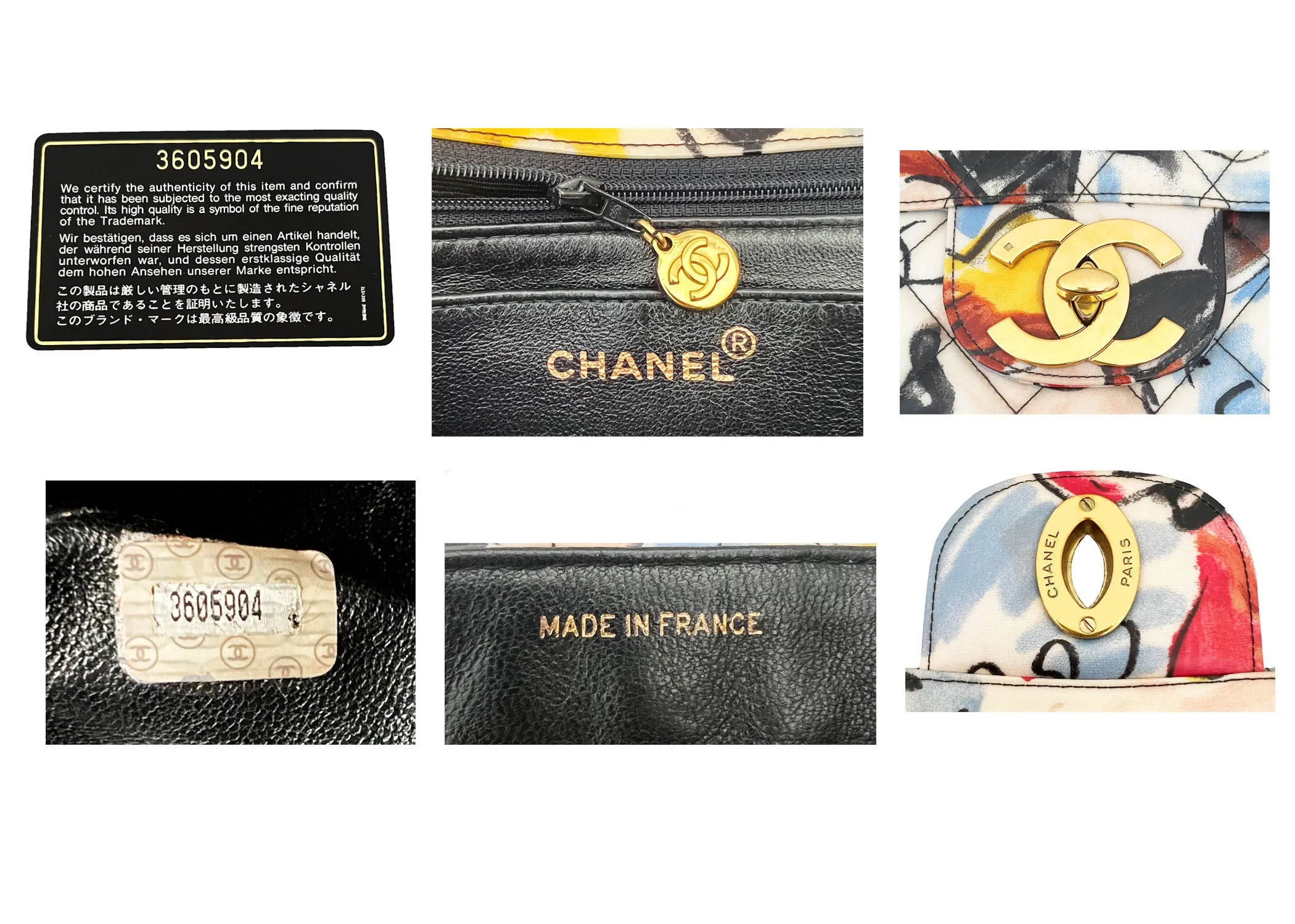 Chanel Vintage Rare Graffiti Sketch Printed Coated Canvas Maxi Jumbo