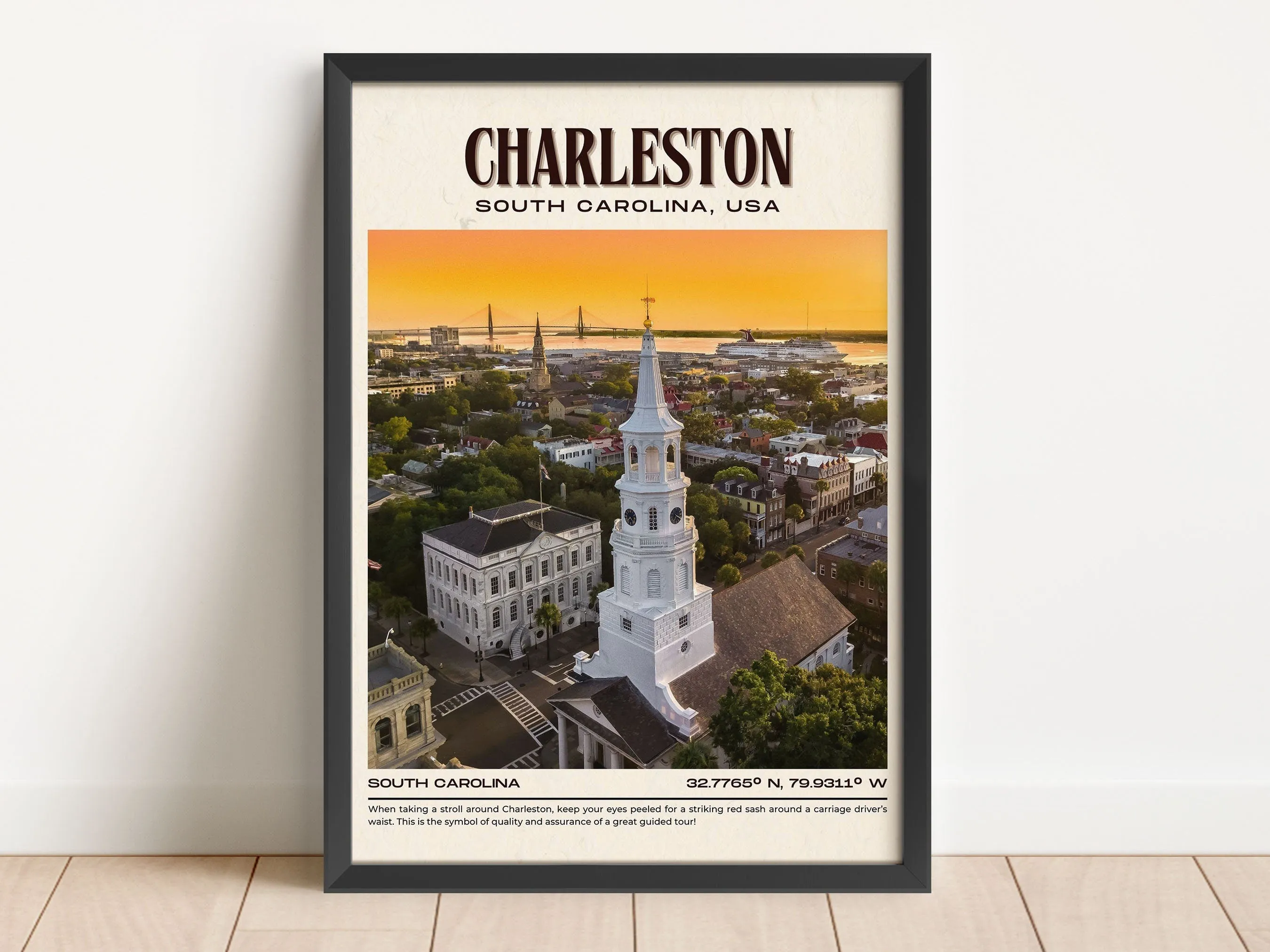 Charleston Vintage Wall Art, South Carolina, USA