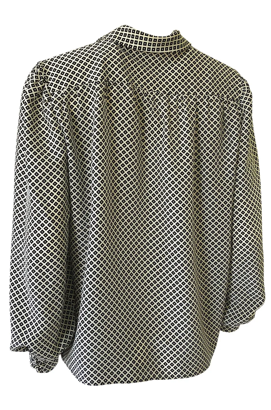 Chic 1980s Valentino Boutique Graphic Black & White Silk Top