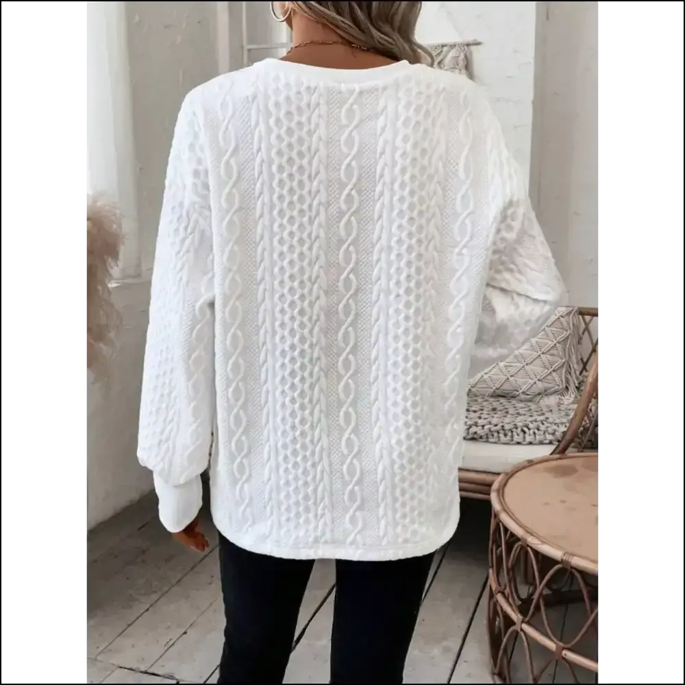 Chic V-Neck Long Sleeve Sweatshirt