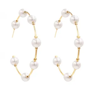 Circle Pattern Beaded Decoration Earrings