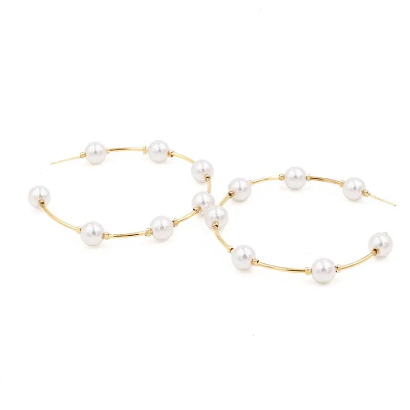 Circle Pattern Beaded Decoration Earrings