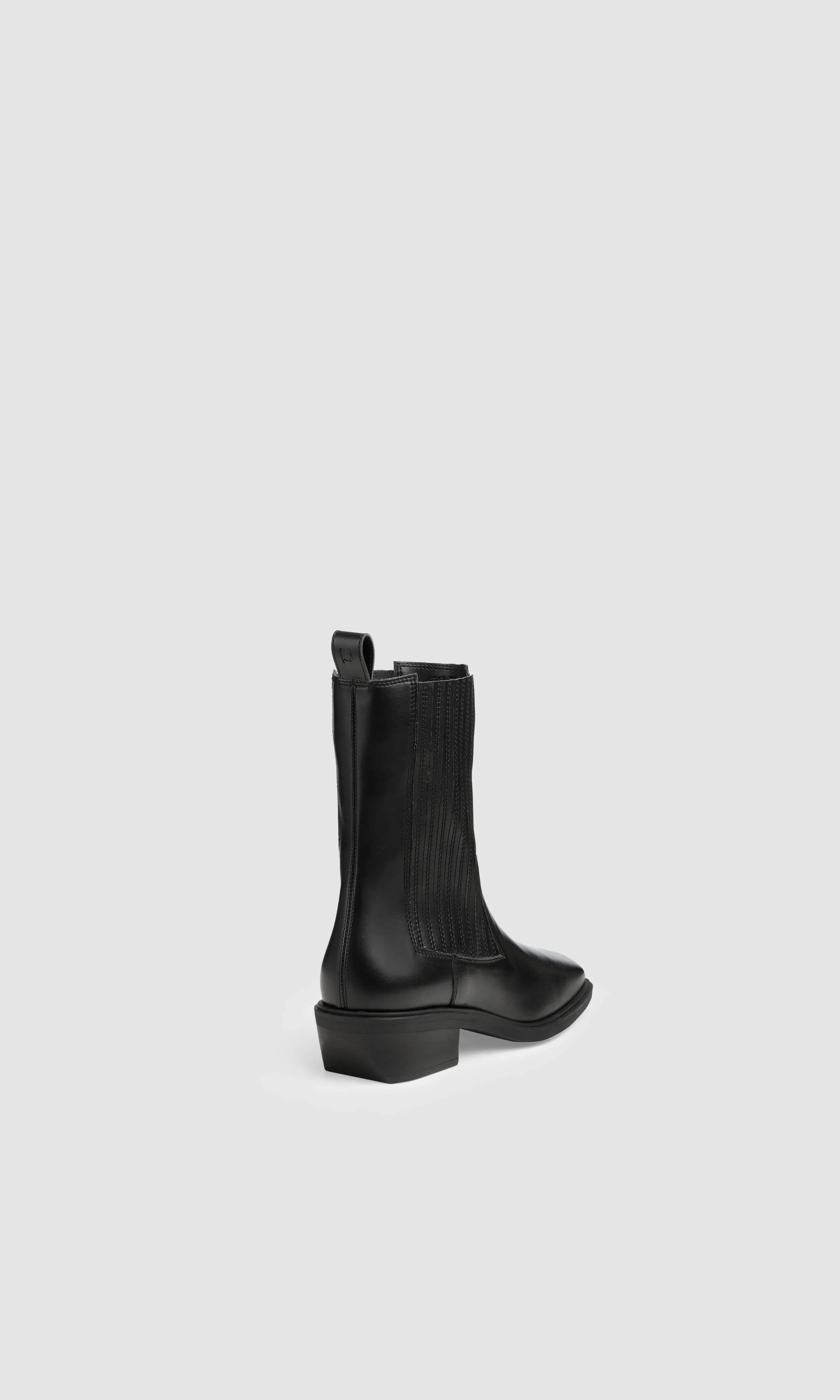 Claudio Vegan Apple Leather Western Boots | Black