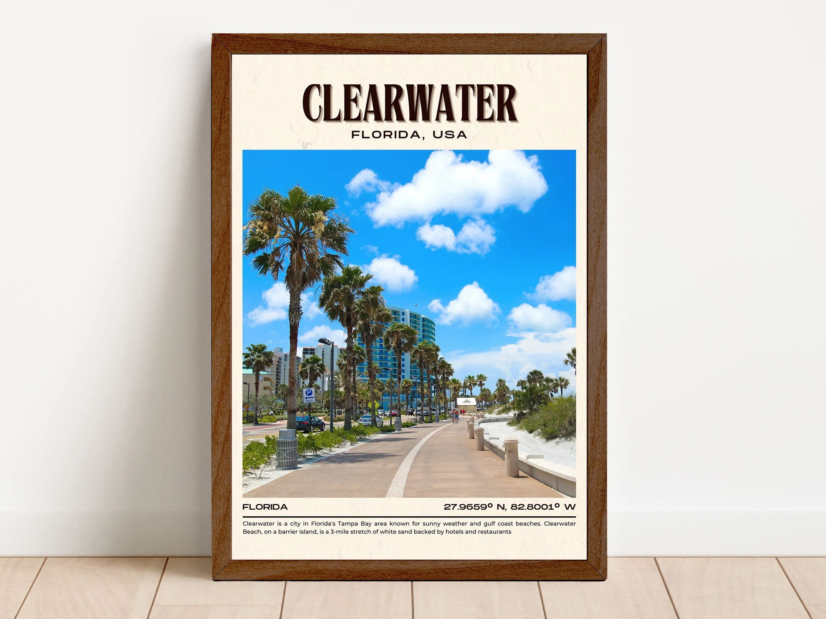 Clearwater Vintage Wall Art, Florida, USA