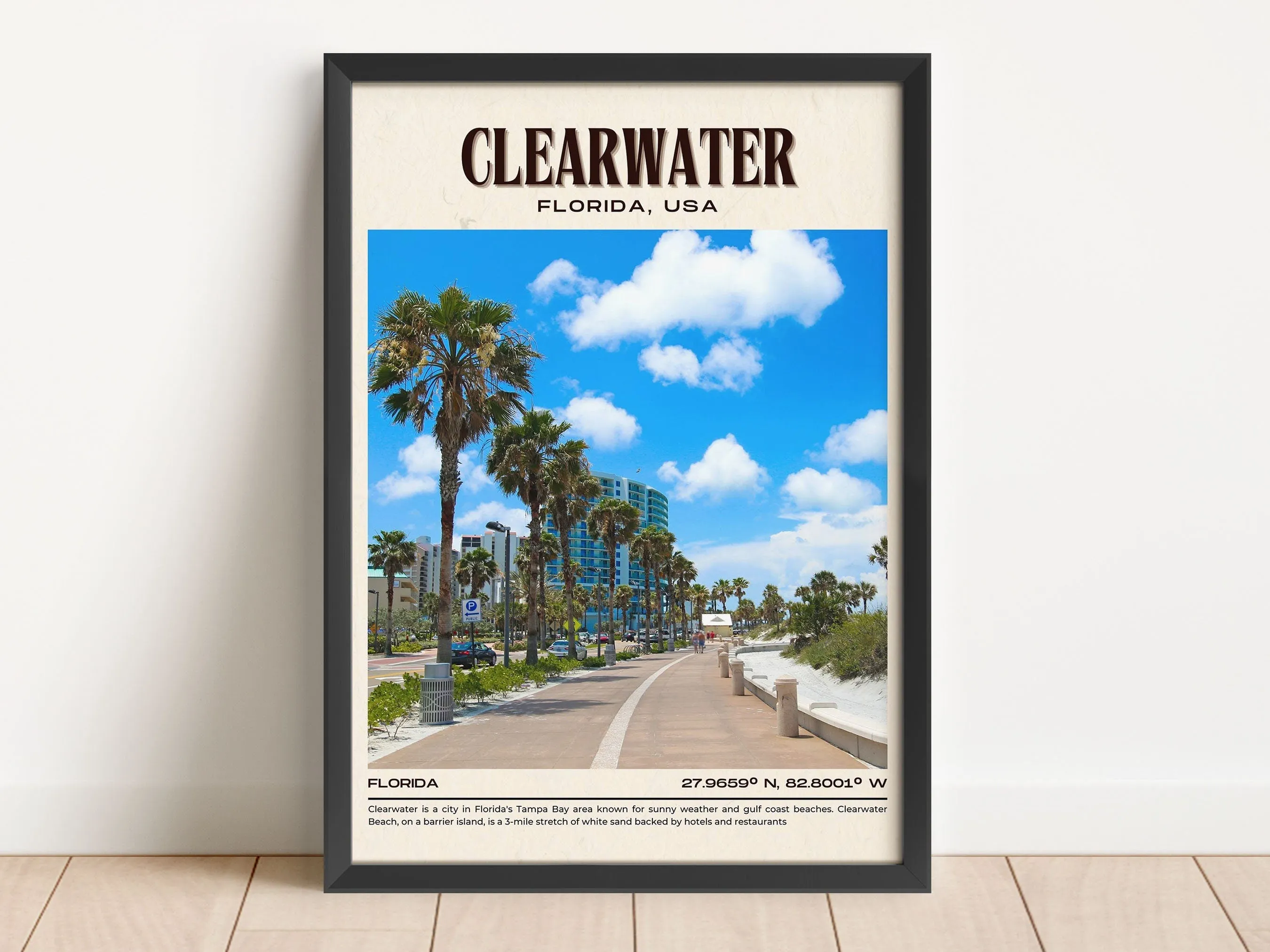 Clearwater Vintage Wall Art, Florida, USA