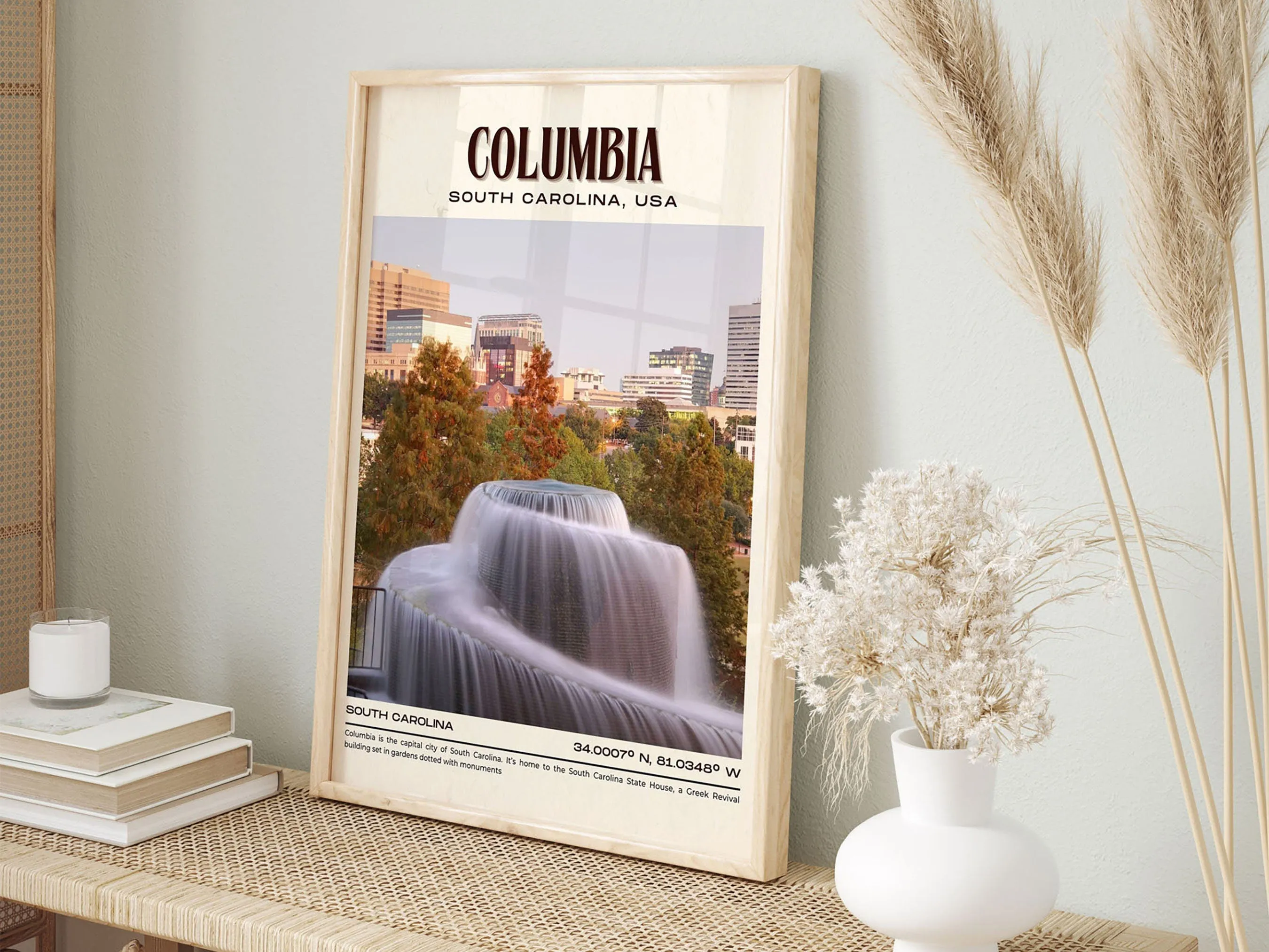 Columbia Vintage Wall Art, South Carolina, USA